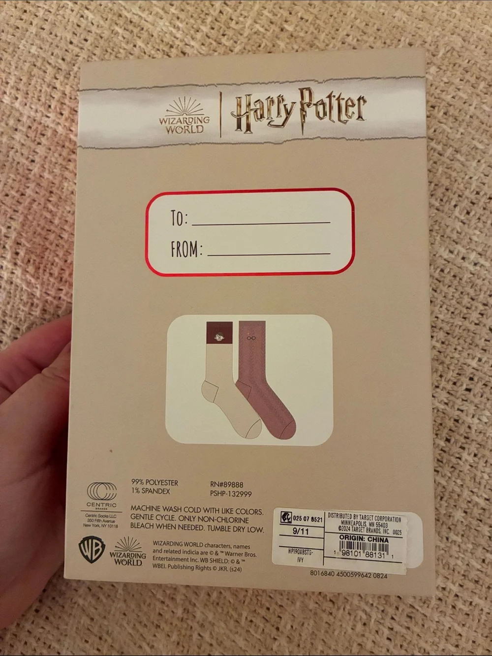 NWT Harry Potter Hogwarts Socks with collectible box- both socks are size 9/11.